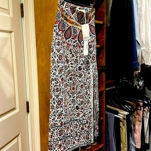 Boteh maxi skirt with side slit, new with tags